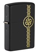 Зажигалка ZIPPO Celtic Design с покрытием Black Matte, латунь/сталь, чёрная, матовая, 38x13x57 мм