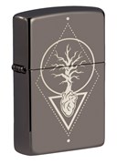 Зажигалка ZIPPO Heart of Tree с покрытием Black Ice®, латунь/сталь, чёрная, глянцевая, 38x13x57 мм