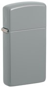 Зажигалка ZIPPO Slim® с покрытием Flat Grey, латунь/сталь, серая, глянцевая, 29x10x60 мм