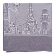 Скатерть из хлопка фиолетово-серого цвета с рисунком Щелкунчик, new year essential, 180х260см