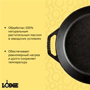 Сковорода с двумя ручками чугунная, D32 см