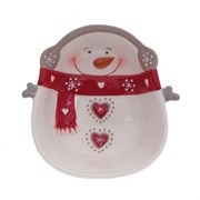 Салатник "Снеговик меломан", L13 W13 H4 см