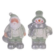 Фигурка декоративная"Санта/Снеговик", L5,5 W5 H9 см, 2в.