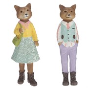 Фигурка декоративная "Лис/Лиса", L8,5 W7 H21 см, 2в.