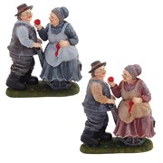 Фигурка декоративная "Бабушка с дедушкой", L17 W10,5 H20 см, 2в.