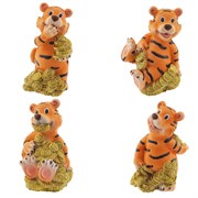 Фигурка  декоративная  "Тигр",   L3,5 W3,5 H5 см, 4в.