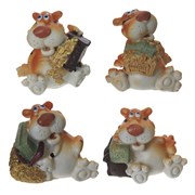 Фигурка  декоративная  "Тигр",   L5 W3 H4,5 см, 4в.