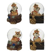 Фигурка декоративная в стекл.шаре "Тигр", L7 W7,5 H9 см, 4в.