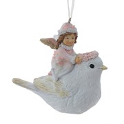 Изделие декоративное подвесное "Девочка на птичке", L9,5 W4,5 H9 см