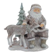 Фигурка декоративная "Дед Мороз с оленем", L18,5 W12,5 H17 см