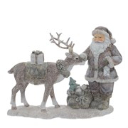 Фигурка декоративная "Дед Мороз с оленем", L18,5 W6,5 H15 см