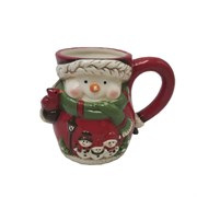 Кружка "Снеговик с шарфом", 450 мл,  L14 W8,5 H10,5 см