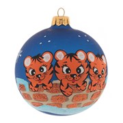 Украшение новогоднее Шар "Три тигренка", L10 W10 H11см