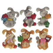 Фигурка декоративная "Заяц", L5,5 W4 H6,5 см, 6в.