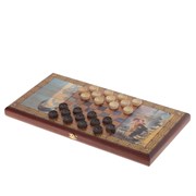 Игра настольная 2 в 1 "Медведь" (нарды, шашки), L50 W25 H4 см
