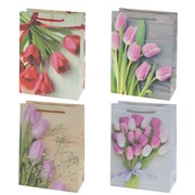 Пакет подарочный (бумага, плотность 210г/м2, блок 12шт), L26 W10 H32 см, 4в.