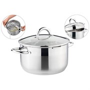 Кастрюля agness "Profi home" со стеклянной крышкой, 5,0л 24x13.5 см