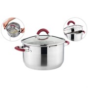 Кастрюля agness "Profi home" со стеклянной крышкой, 5,0л 24x13.5 см