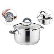 Кастрюля agness "Profi home" со стеклянной крышкой, 3,0л 20x11.5 см