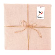 Скатерть на стол из умягченного льна с декоративной обработкой цвета пыльной розы essential, 143х143