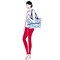 Сумка shopper e1 leaves blue - фото 240969