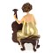 Фигурка декоративная "Контрабасистка", L11 W7,5 H16,5 см - фото 338058