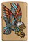 Зажигалка ZIPPO Tattoo Eagle с покрытием Brushed Brass, медь/сталь, золотистая, матовая, 38x13x57 мм - фото 357138