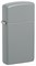Зажигалка ZIPPO Slim® с покрытием Flat Grey, латунь/сталь, серая, глянцевая, 29x10x60 мм - фото 357155