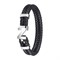 Браслет ZIPPO Steel Braided Leather Bracelet, чёрный, натуральная плетёная кожа/сталь, 20 см - фото 357199