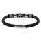 Браслет ZIPPO Five Charms Leather Bracelet, с шармами, чёрный, кожа/нержавеющая сталь, 22 см - фото 357204