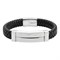 Браслет ZIPPO Steel Bar Braided Leather Bracelet, чёрный, натуральная кожа/нержавеющая сталь, 22 см - фото 357210