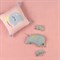 Погремушка из хлопка с деревянным держателем Слоник lou из коллекции tiny world 14х11 см - фото 363630