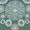 Дорожка из хлопка зеленого цвета с рисунком Ледяные узоры из коллекции new year essential, 53х150см - фото 363679