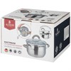 Кастрюля agness "Profi home" со стеклянной крышкой, 1,5л 16x9.5 см - фото 396376
