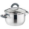 Кастрюля agness "Profi home" со стеклянной крышкой, 1,5л 16x9.5 см - фото 396443