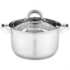 Кастрюля agness "Classic" со стеклянной крышкой 4,3 л. 22x12,5 см - фото 396476