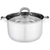 Кастрюля agness "Classic" со стеклянной крышкой 5,6 л. 24x13,5 см - фото 396480