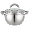 Кастрюля agness со стекл. крышкой 1,9 л. 16x9.5 см цвет: серый - фото 396651