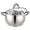 Кастрюля agness со стекл. крышкой 1,9 л. 16x9.5 см цвет: серый - фото 396653