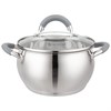 Кастрюля agness со стекл. крышкой 2,4 л. 18x10.5 см цвет: серый - фото 396655