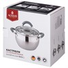 Кастрюля agness со стекл. крышкой 2,4 л. 18x10.5 см цвет: серый - фото 396656