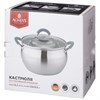 Кастрюля agness со стекл. крышкой 6,2 л. 24x13.5 см цвет: серый - фото 396664