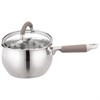 Ковш agness со стекл. крышкой 1,9 л. 16x9.5 см цвет: кофейный - фото 396673