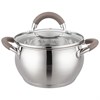Кастрюля agness со стекл. крышкой 1,9 л. 16x9.5 см цвет: кофейный - фото 396675