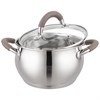 Кастрюля agness со стекл. крышкой 1,9 л. 16x9.5 см цвет: кофейный - фото 396677