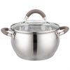 Кастрюля agness со стекл. крышкой 2,4 л. 18x10.5 см цвет: кофейный - фото 396679