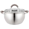 Кастрюля agness со стекл. крышкой 3,3 л. 20x11.5 см цвет: кофейный - фото 396683