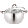 Кастрюля agness со стекл. крышкой 3,3 л. 20x11.5 см цвет: кофейный - фото 396685