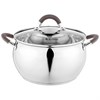 Кастрюля agness со стекл. крышкой 6,2 л. 24x13.5 см цвет: кофейный - фото 396687
