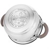 Кастрюля agness со стекл. крышкой 6,2 л. 24x13.5 см цвет: кофейный - фото 396689